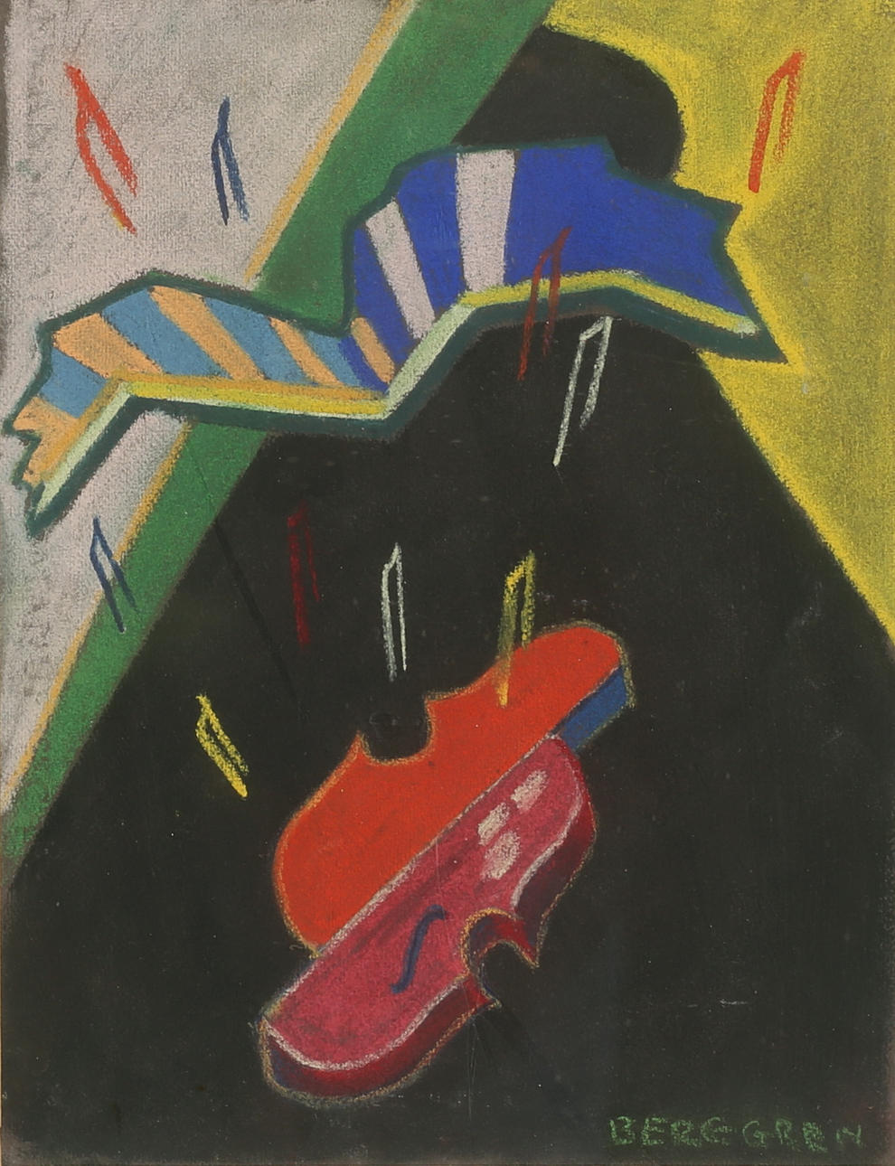 UNIDENTIFIED ARTIST, pastel, signed.