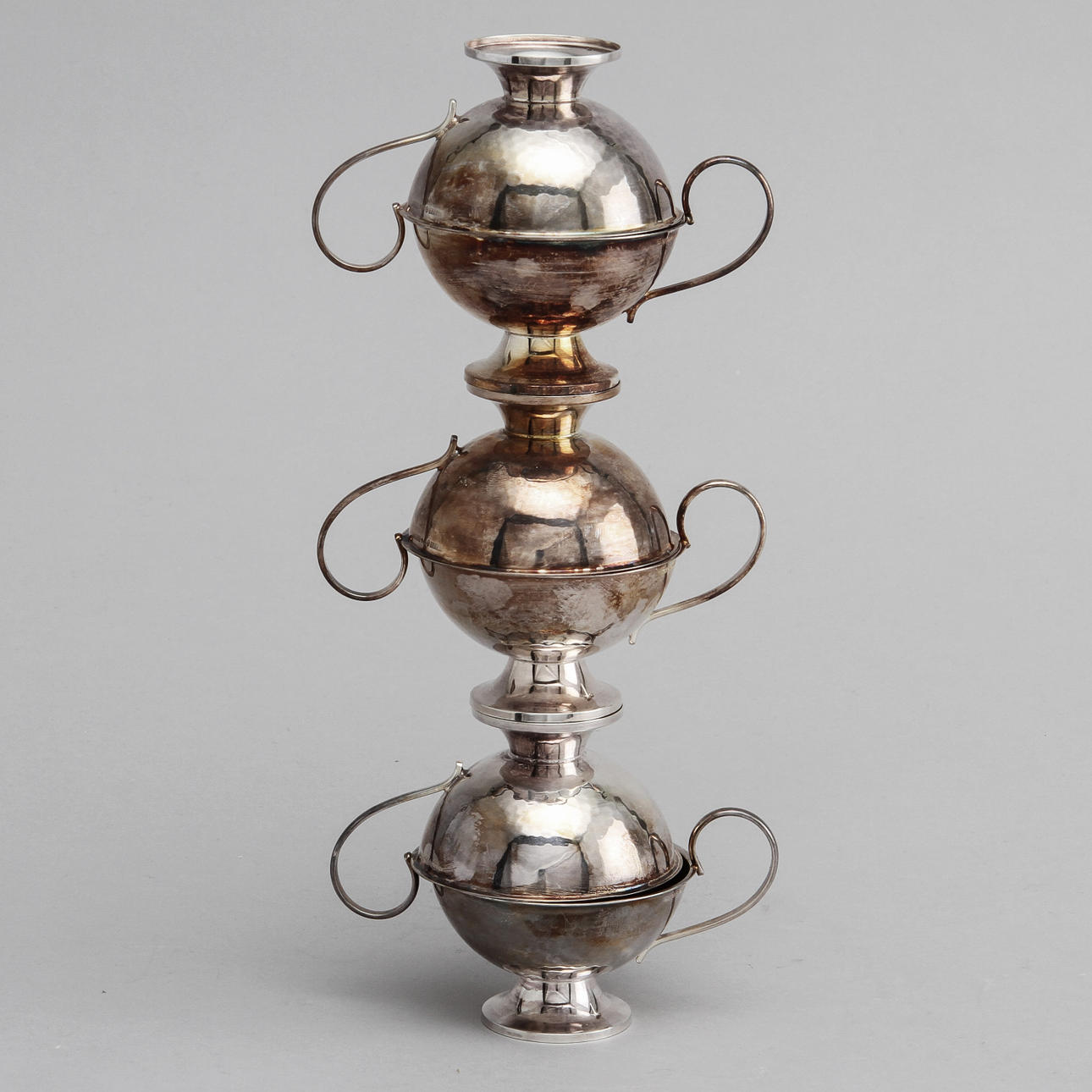 PUNSCHKOPPAR, 6 st, silver, vikt ca 190 gram, Ceson, 1975.