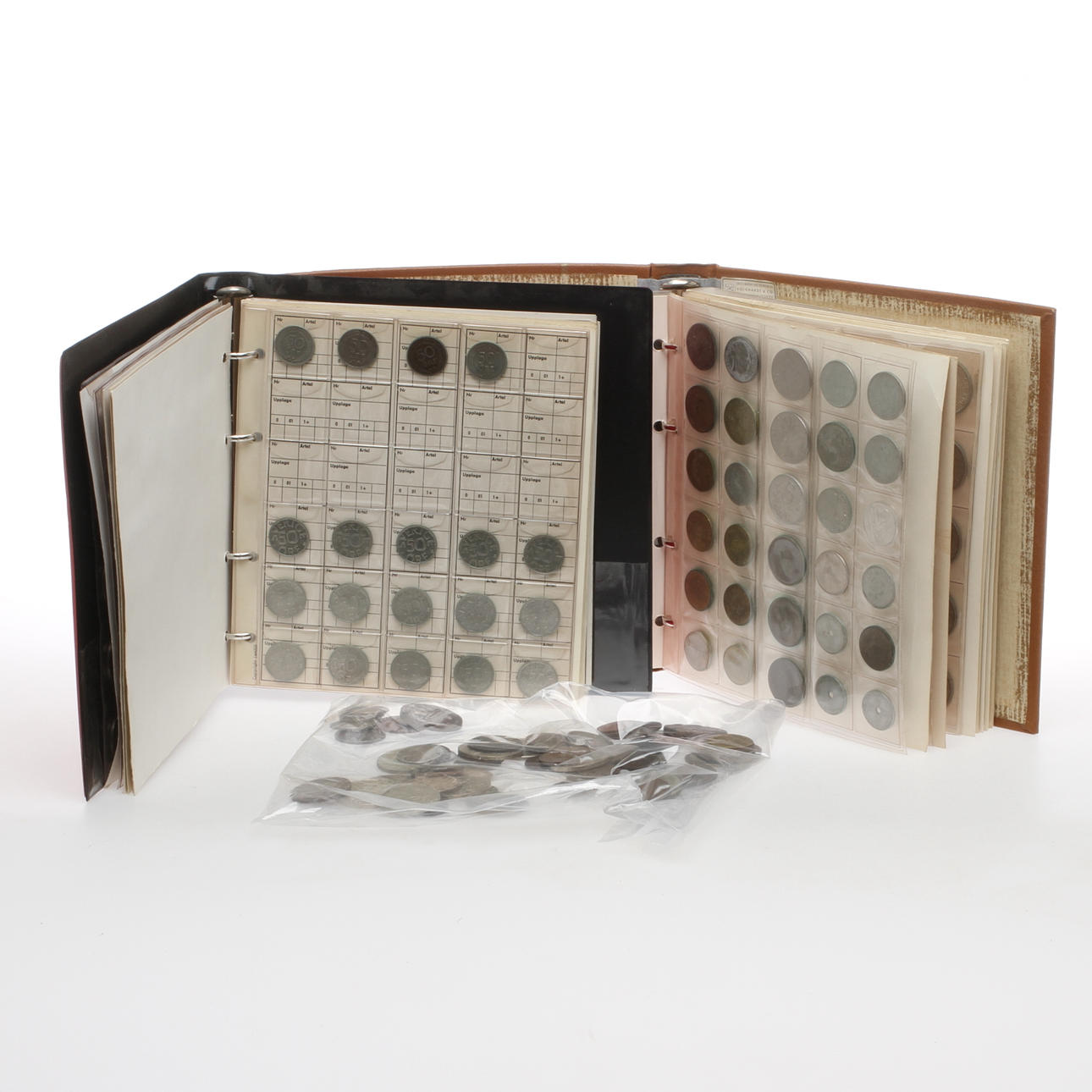 MYNT, svenska och utländska silver- och kopparmynt med mera, 1800/1900-tal.