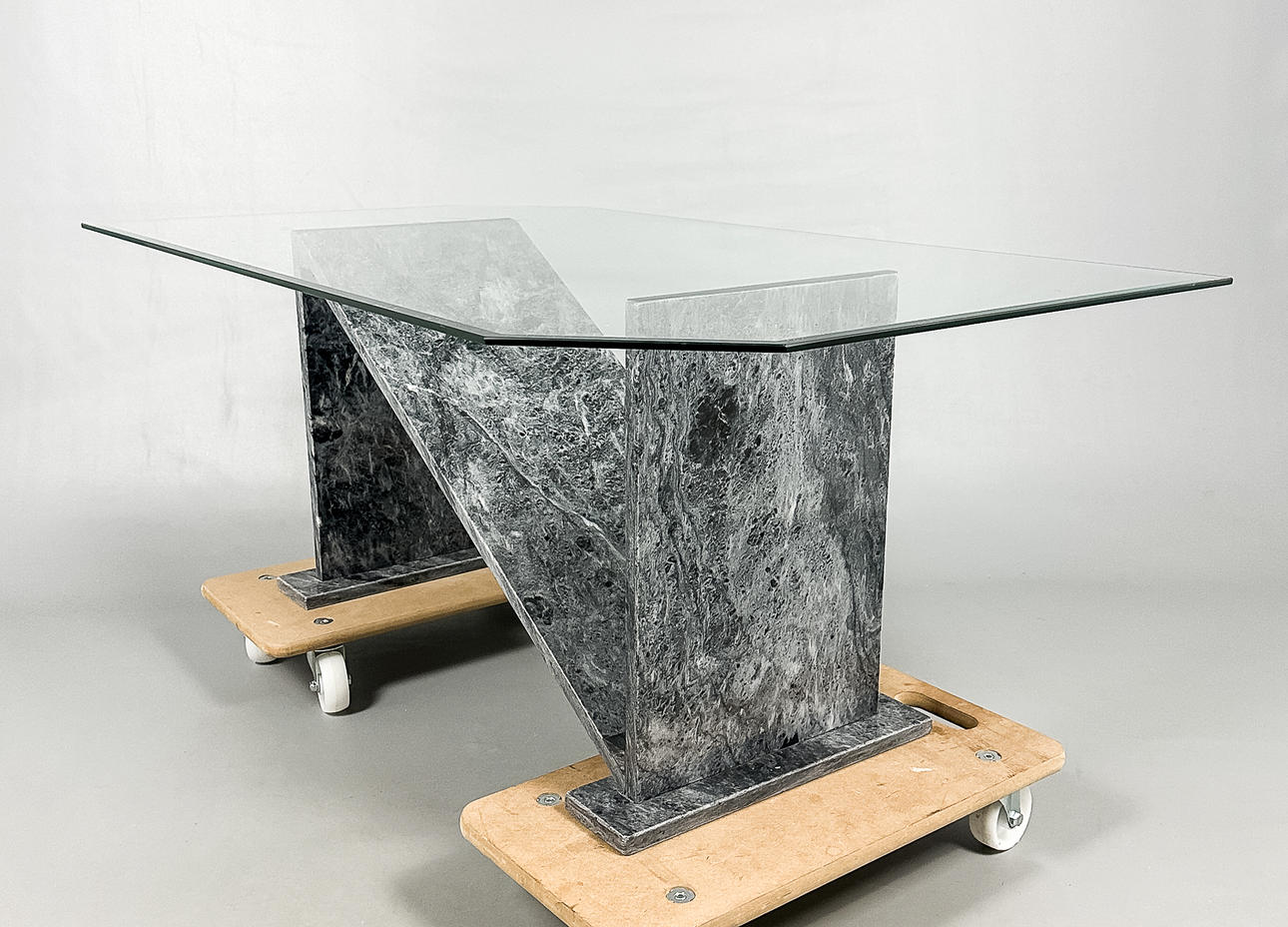 SOFFBORD, glas, marmor.