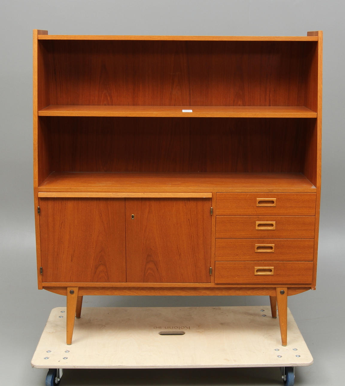 BOKHYLLA, med skrivskiva, teak, 1950/60-tal.