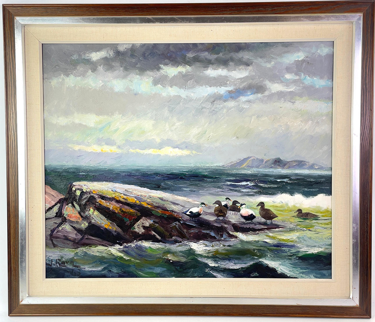 JOHANNES RAVN. Oil on canvas, Ejdras by the Sea, signed J. Ravn and dated -63.