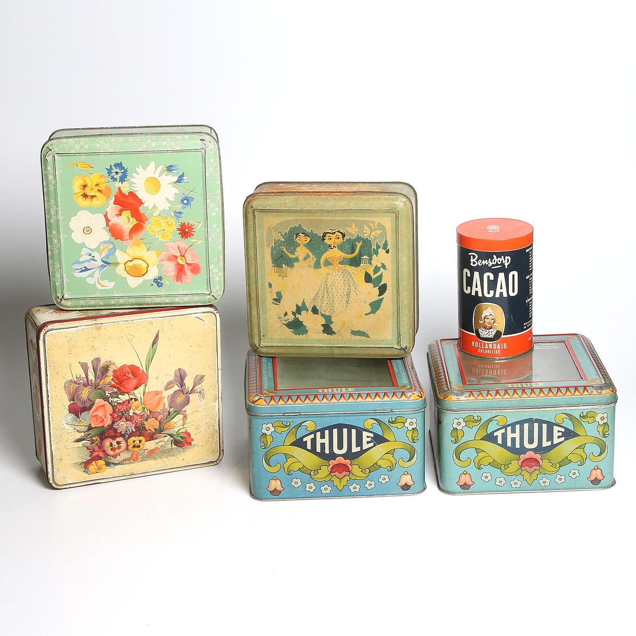 KAKBURKAR, 6 st, bl.a. Thule, från äldre café, 1900-talets första hälft.