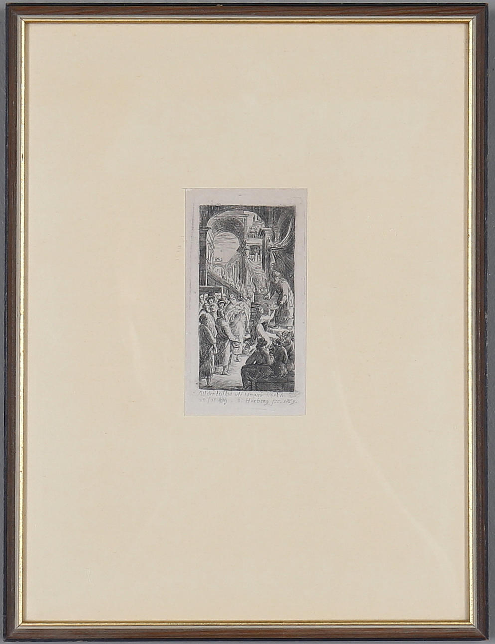 PEHR HÖRBERG. etsning, "Altartaflan uti Wapnö Kyrka", signerad och daterad 1769.