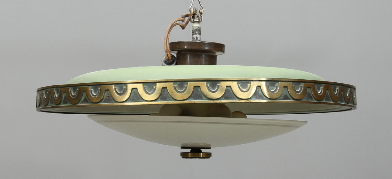 TAKLAMPA, plafondmodell, funkis, 1900-talets första hälft.