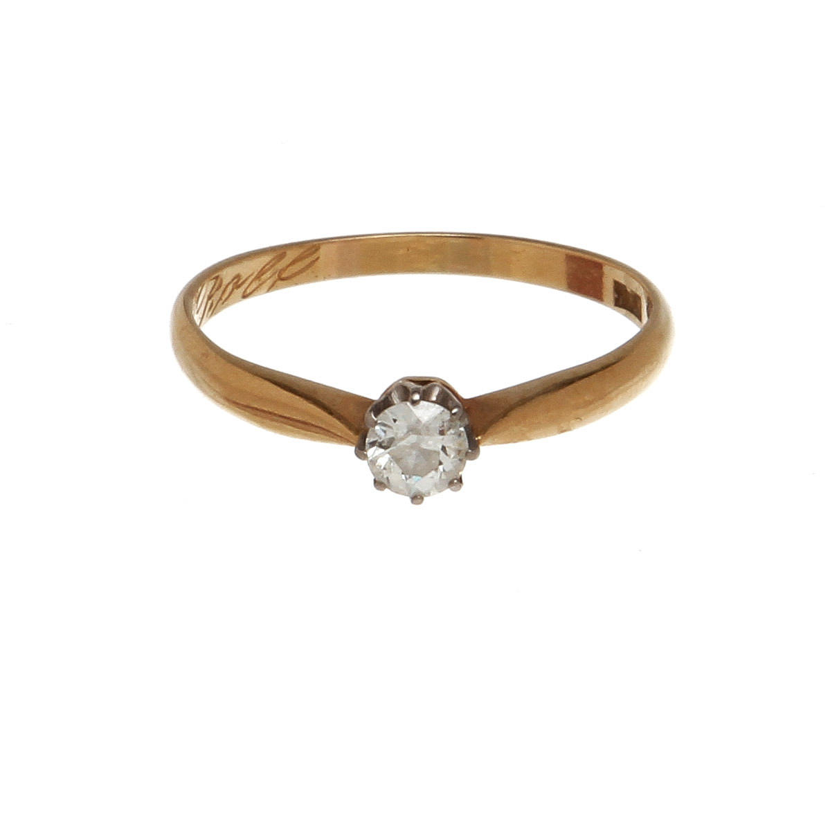 RING, 18k guld med 1 diamant 0,3 ct. Vikt ca 2,6 gram.
