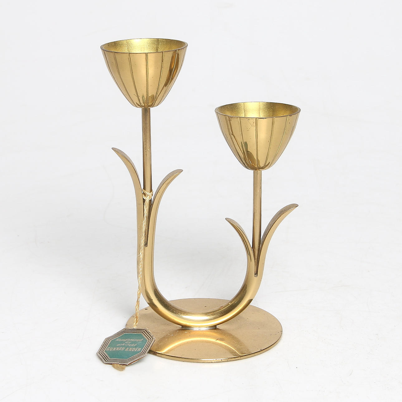 LJUSSTAKE, mässing, Gunnar Ander. Ystad Metall.