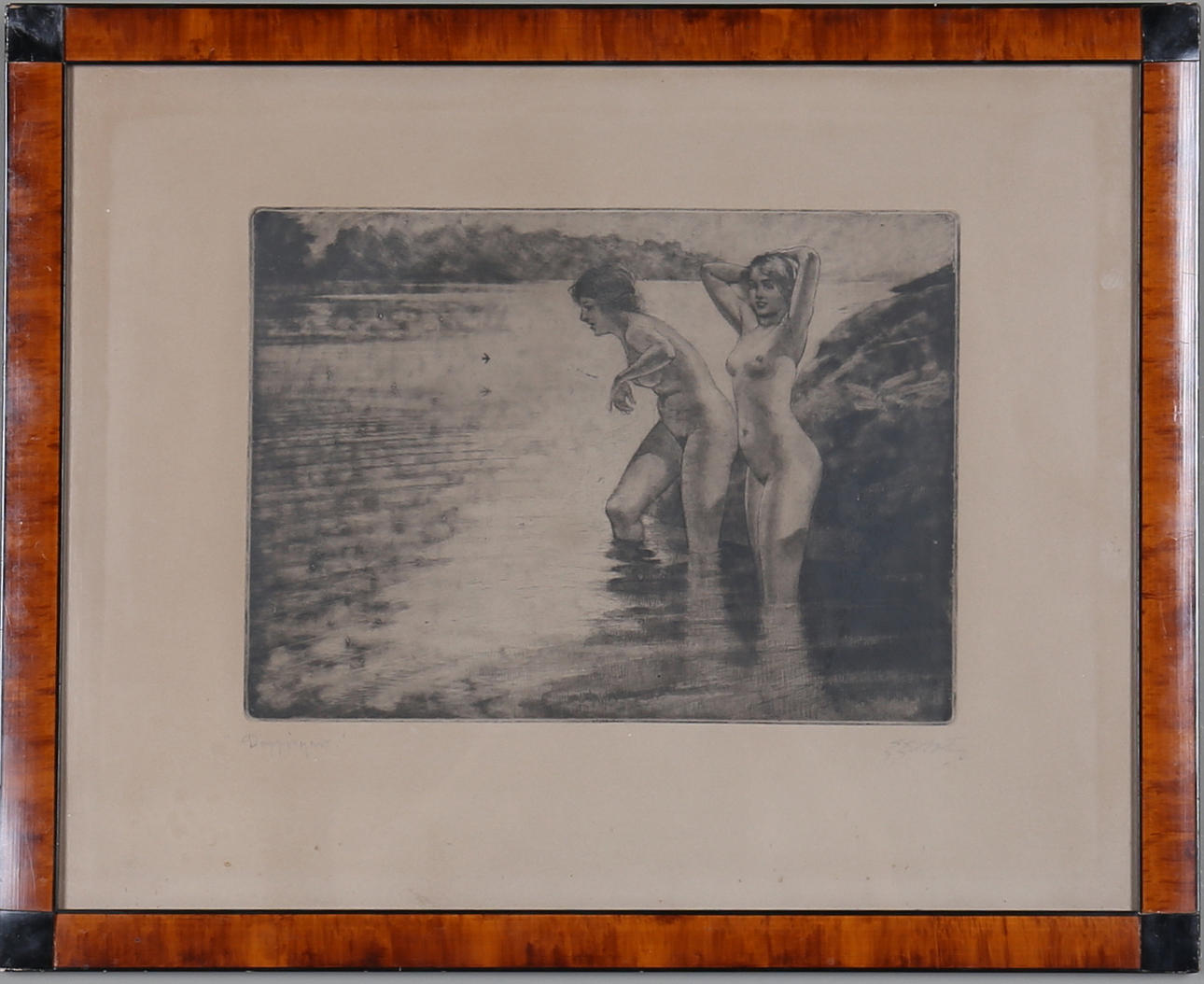 ERIK ENROTH. etsning, "Doppingar", 1900-tal.