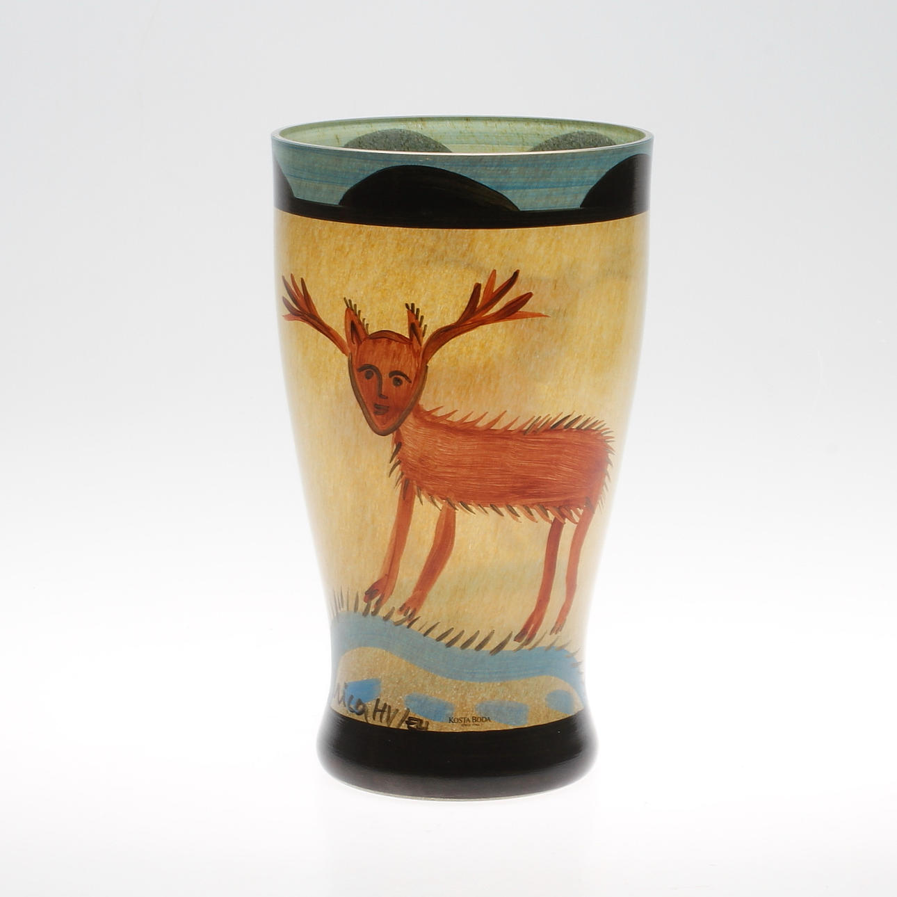 VAS, glas. "Nevada", Ulrica Hydman Vallien, Kosta Boda. Signerad.