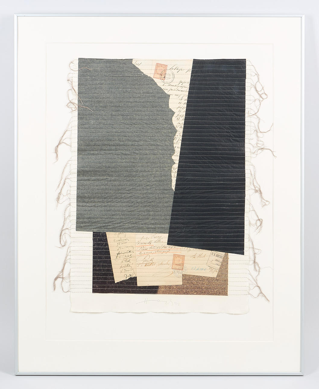 JOSEF HAMPL (1932-2019). Composition, signed and dated -92, mixed media with collage.