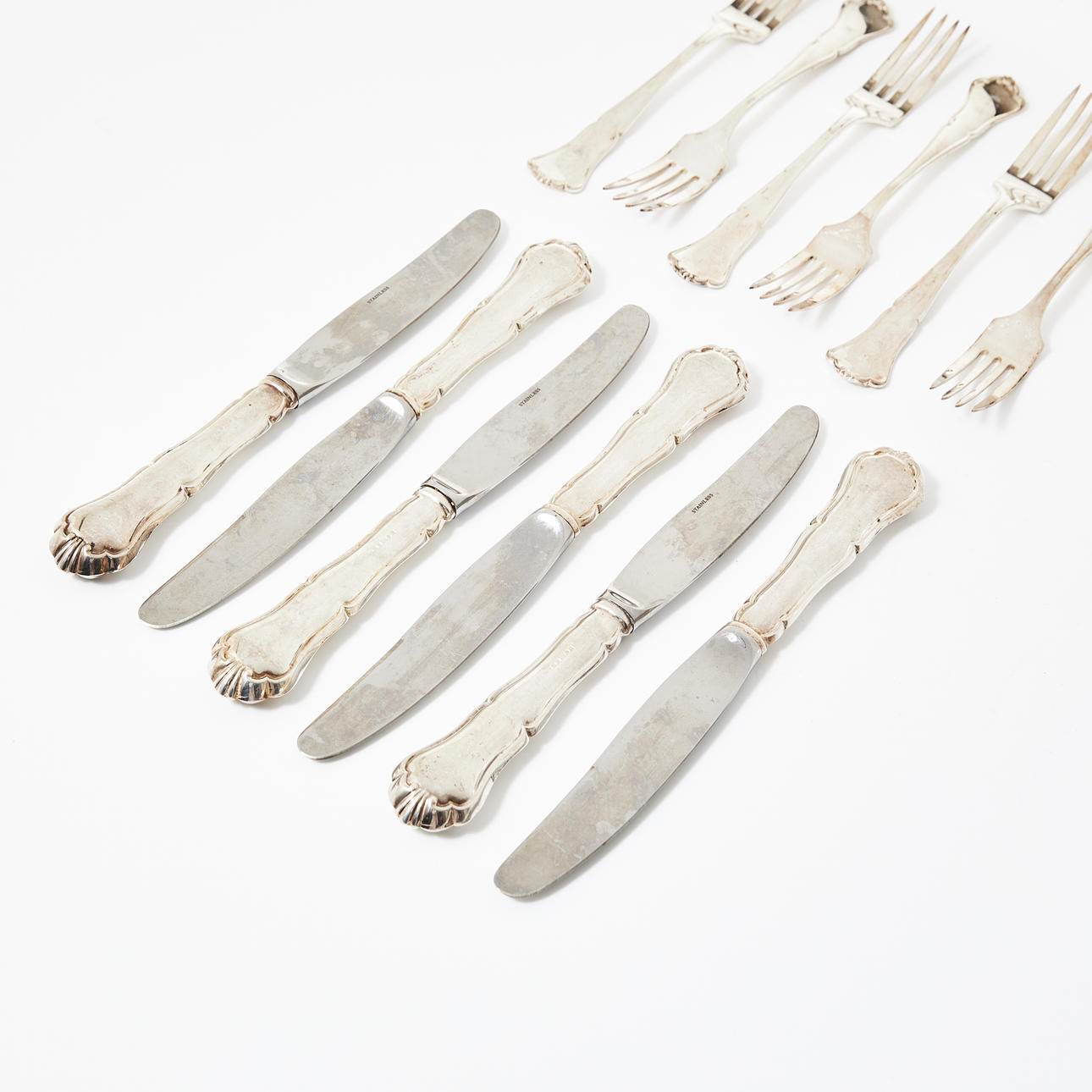 BESTICK, 12 dlr., silver, Finland, 1900-tal, modell Chippendale.