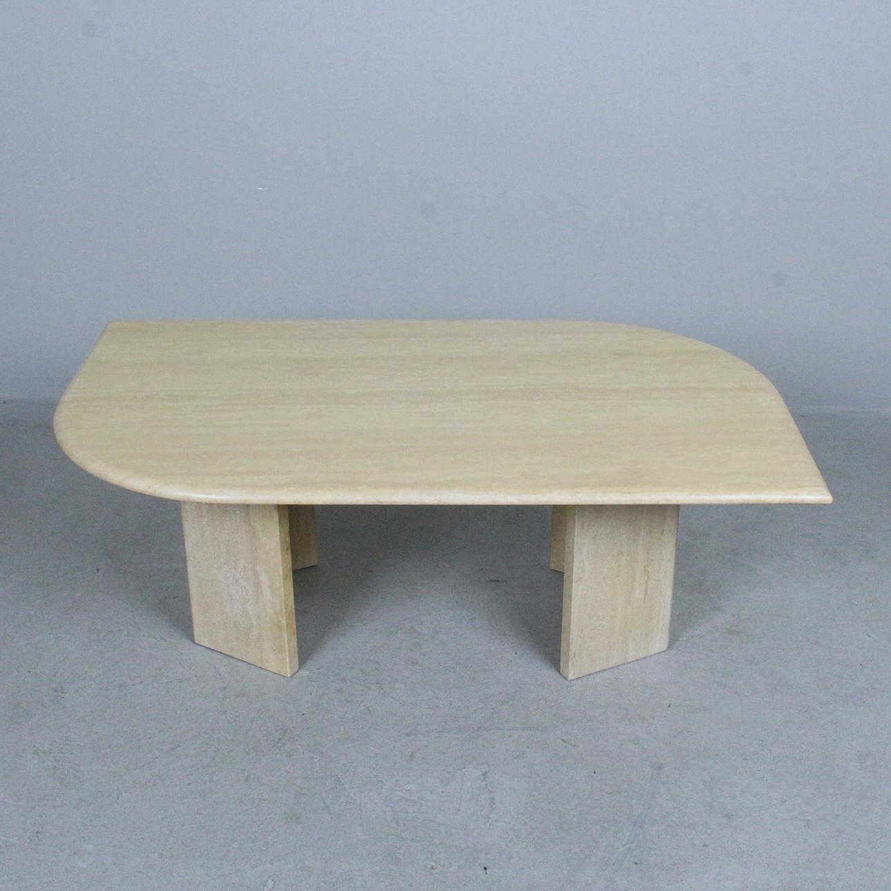 Sofabord/Dråbeformet sofabord, travertin, 1980'erne.