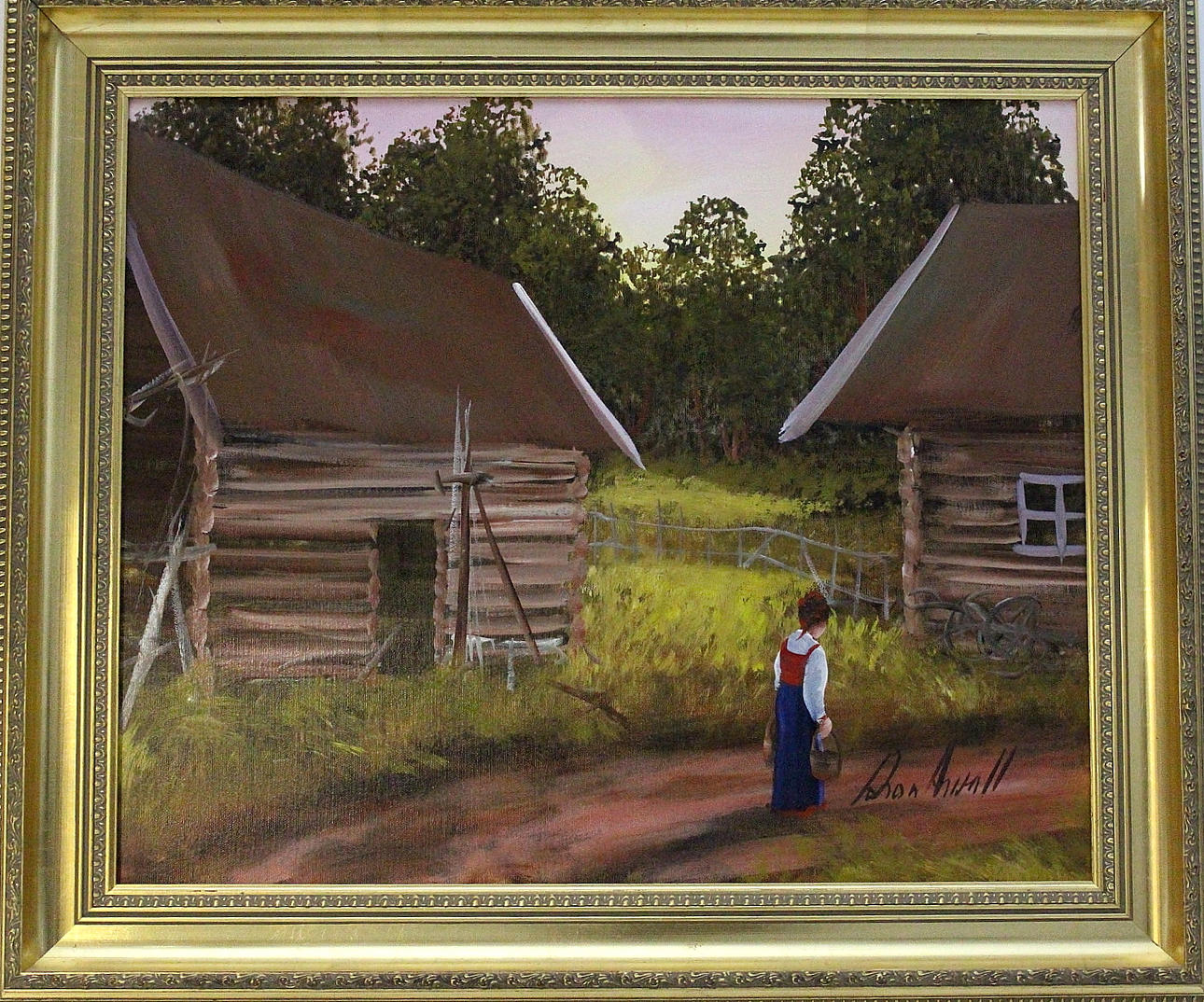 JOHAN ARVALL. olja på duk, signerad.