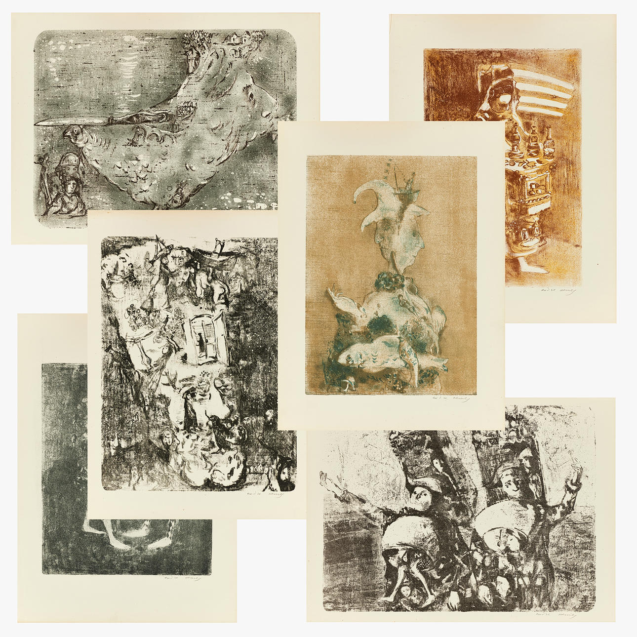 ALTER NEMES (1909-1985). Folder 1945, Ars art series, with 6 original lithographs, all signed Endre Nemes.