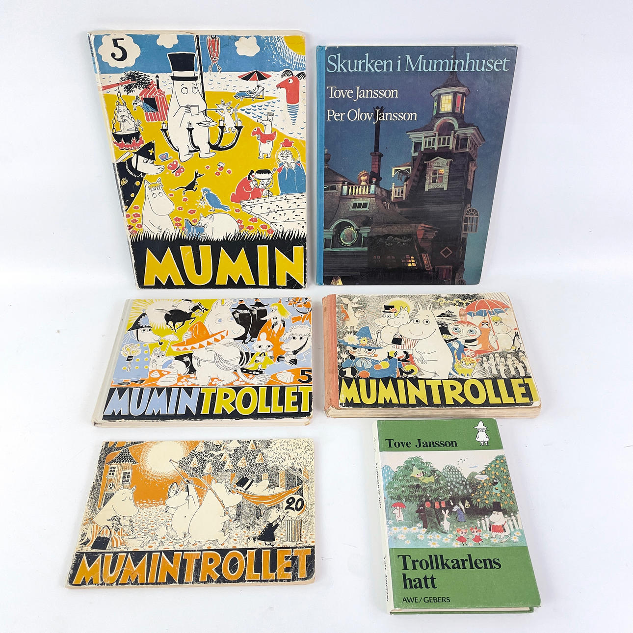 TOVE JANSSON. Böcker, 6 st, Mumin.
