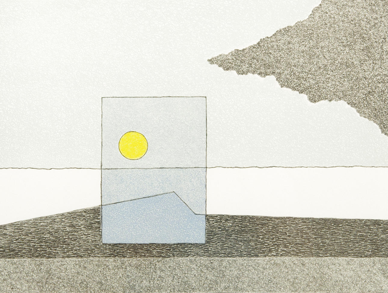 BENGT ORUP. "Marsdag vid sundet", färglitografi, signerad Orup.