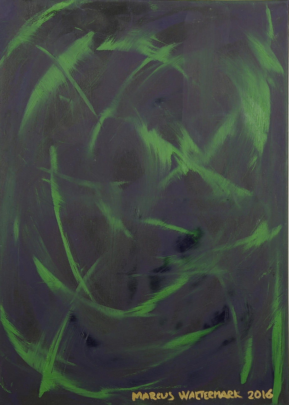 MARCUS WALTERMARK. "Green dimension", olja på duk, signerad 2016.
