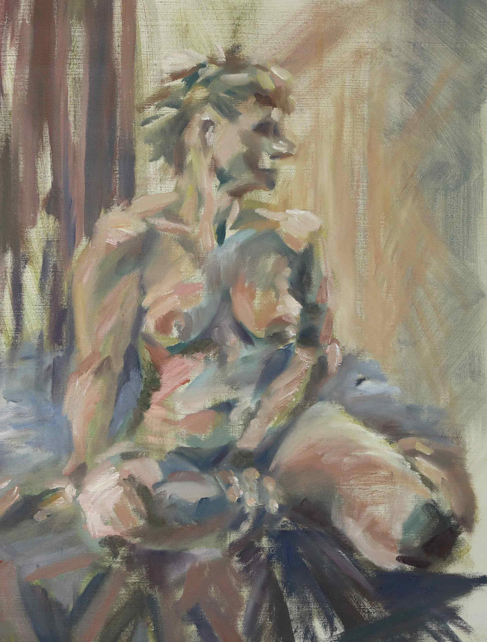 KRISTINA NILSDOTTER. Oil on canvas, model study. signed.