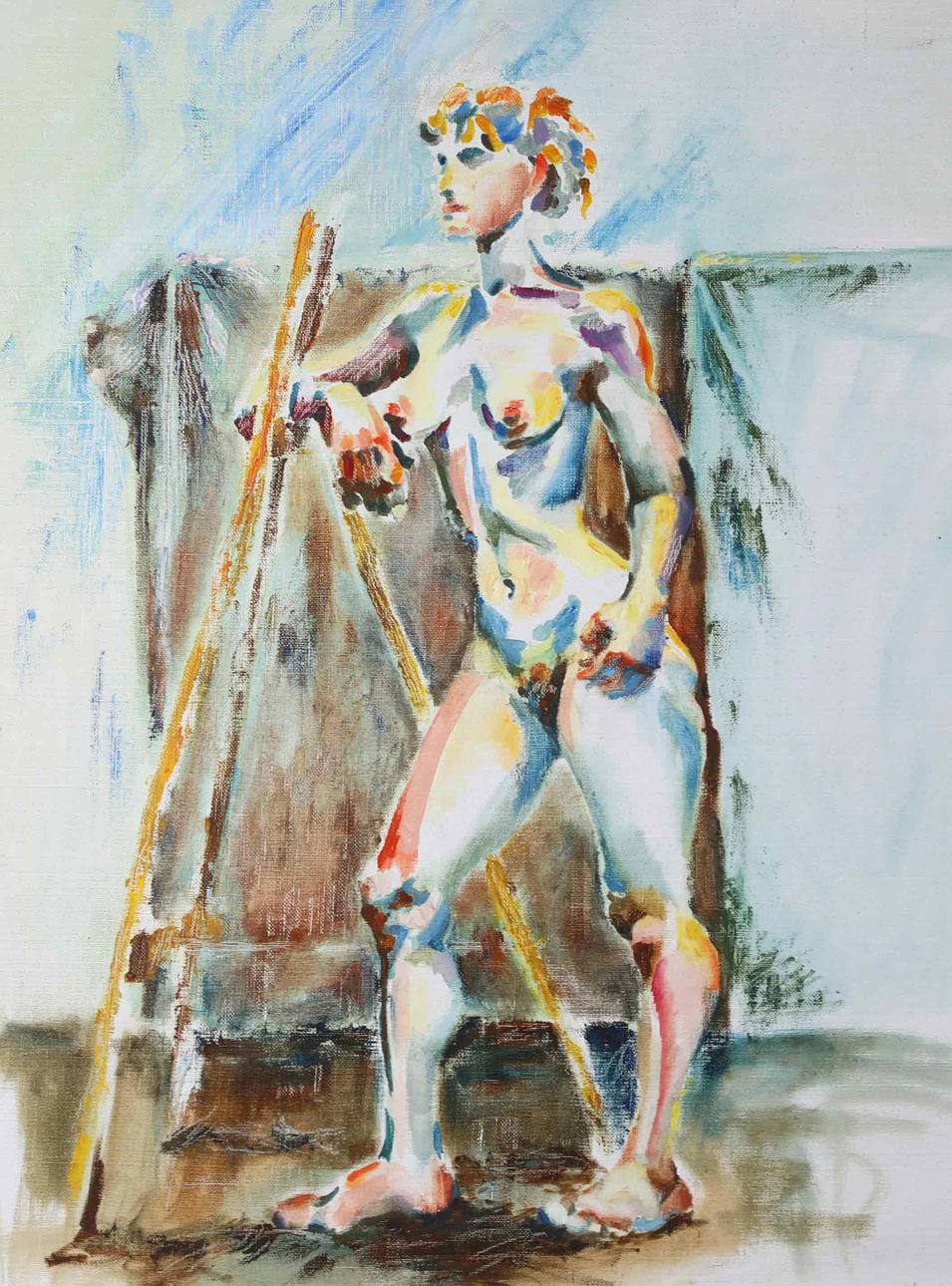 KRISTINA NILSDOTTER. Oil on canvas, model study, signed.