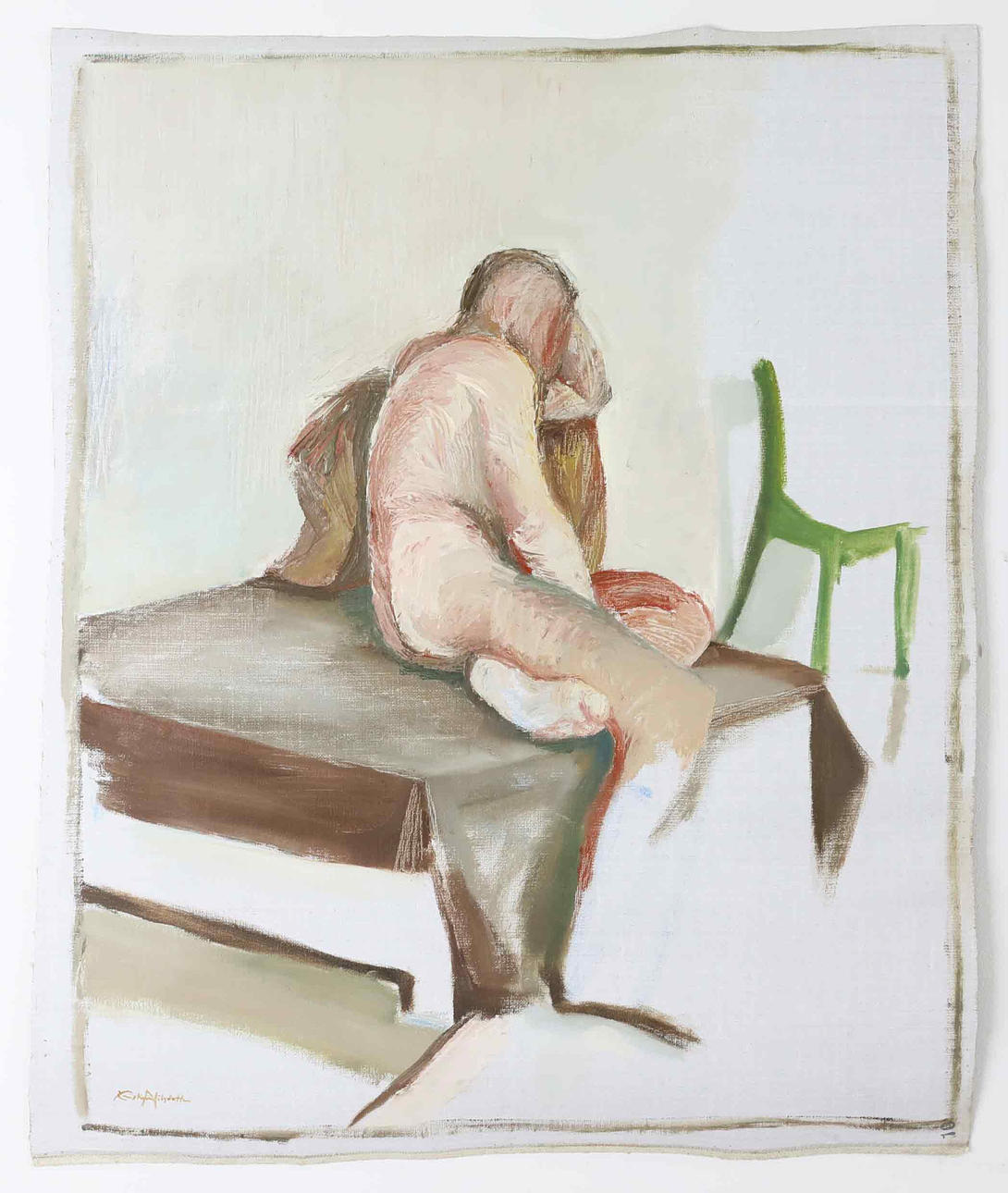 KRISTINA NILSDOTTER. Oil on canvas, model study, signed.