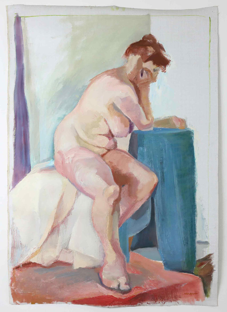 KRISTINA NILSDOTTER. Oil on canvas, model study, signed.