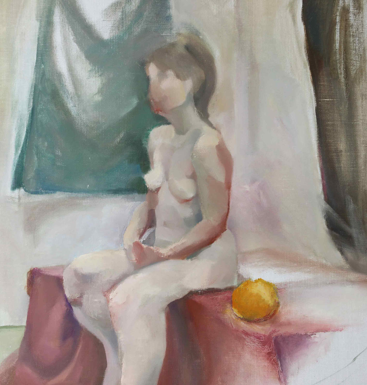 KRISTINA NILSDOTTER. Oil on canvas, model study, signed.