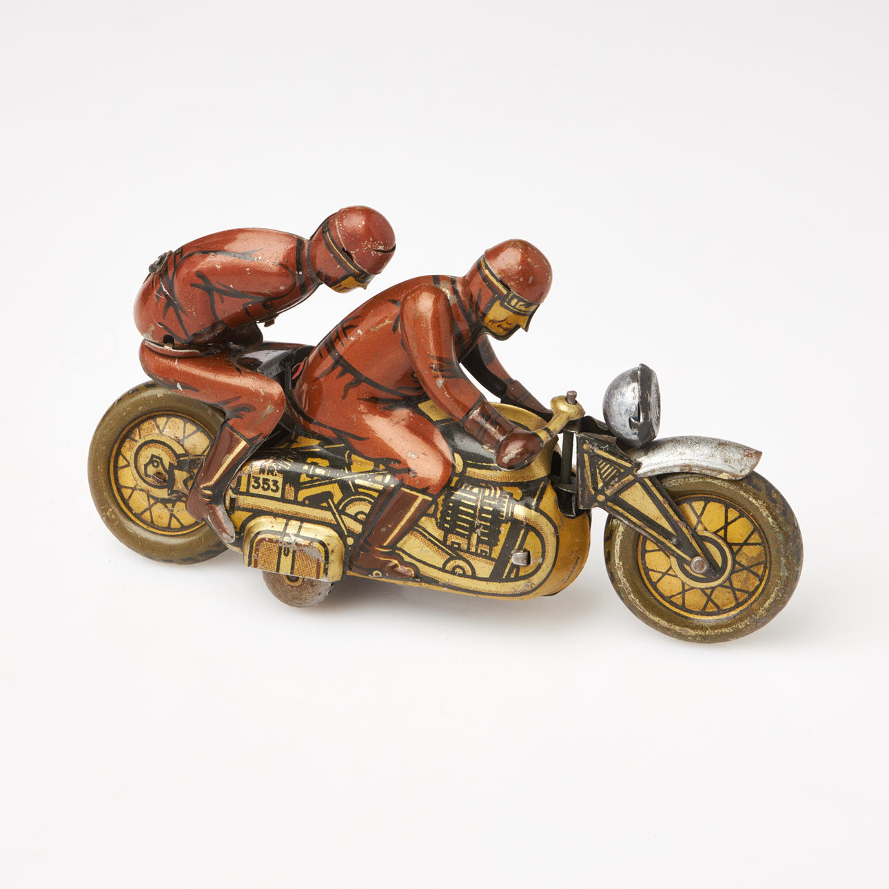 TOY MOTORCYCLE, lithographed sheet metal, CKO, Kellerman, No. 353, Germany.
