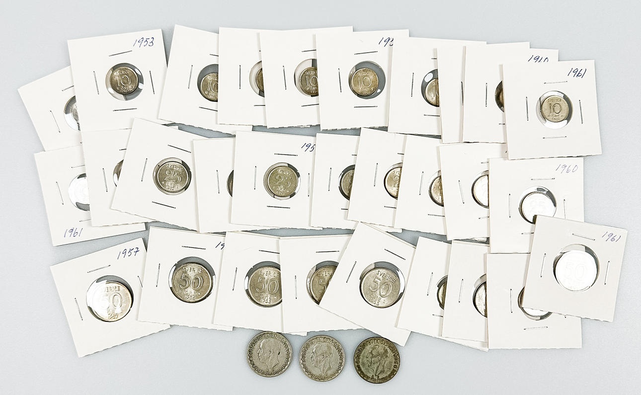 Mønt, Sverige 40% sølv, 20. århundrede.