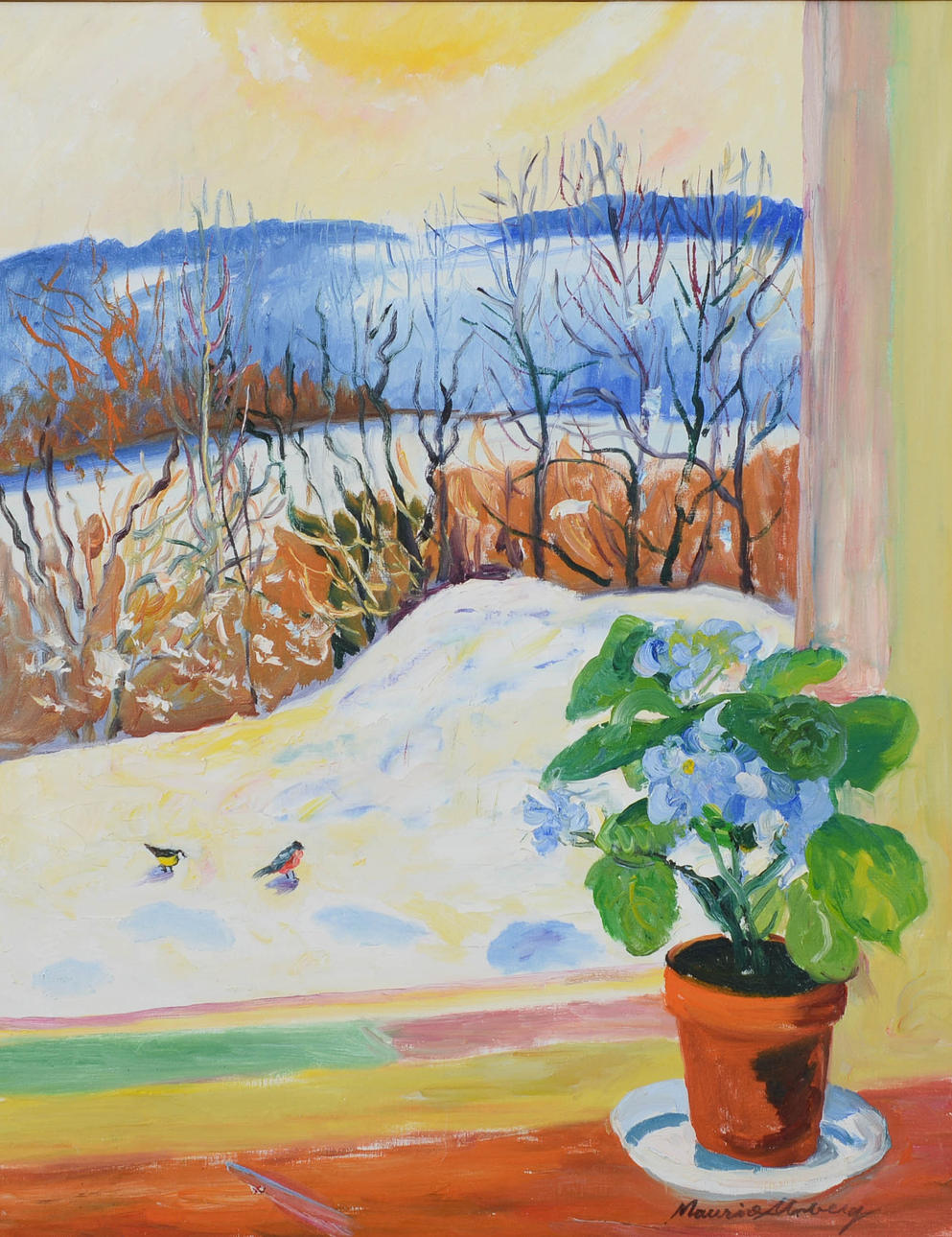 MAURICE MOBERG. “The Lord is looking forward”, oil on canvas, signed.