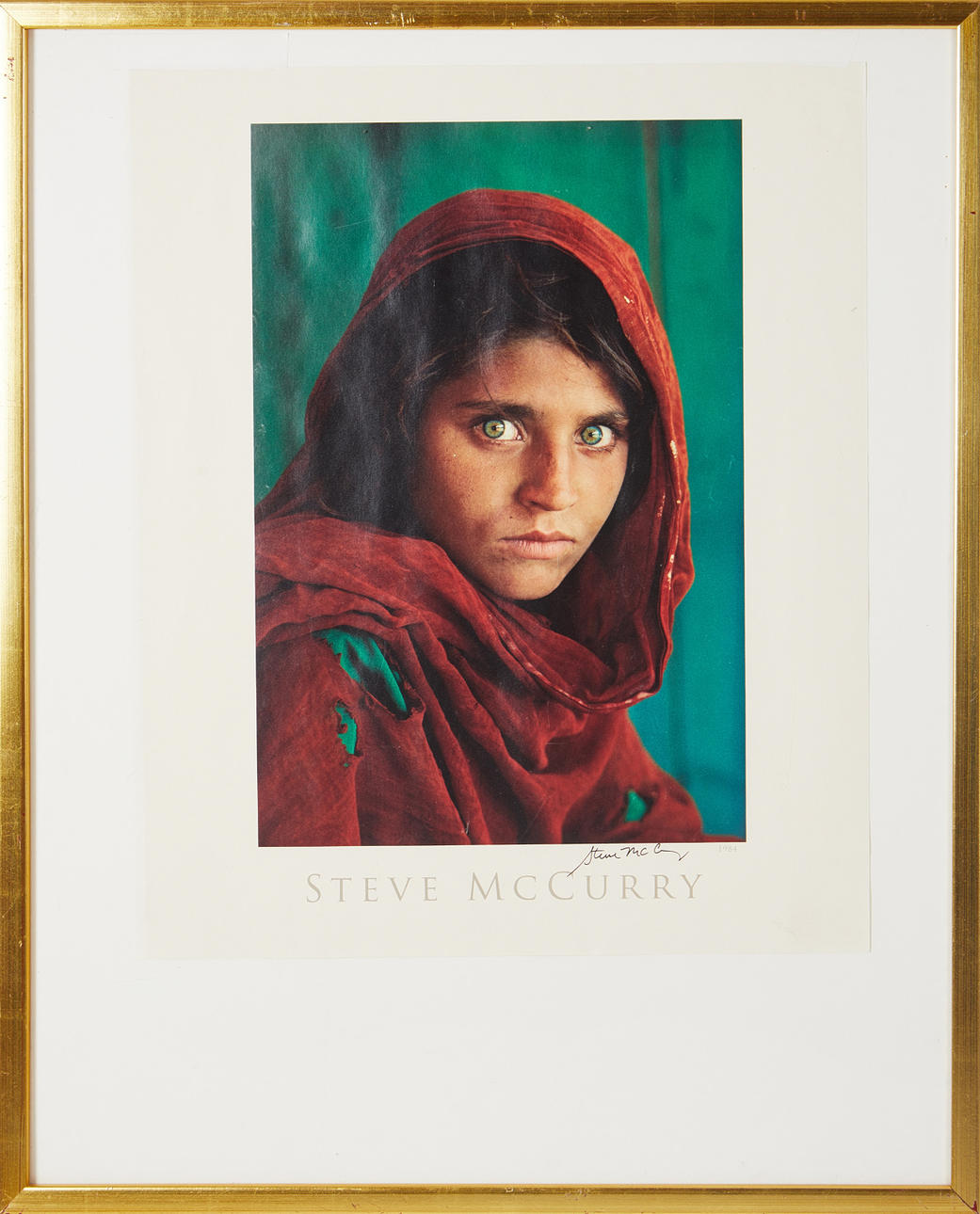 STEVE MC CURRY, “Afghan Girl” poster, offset, signed.