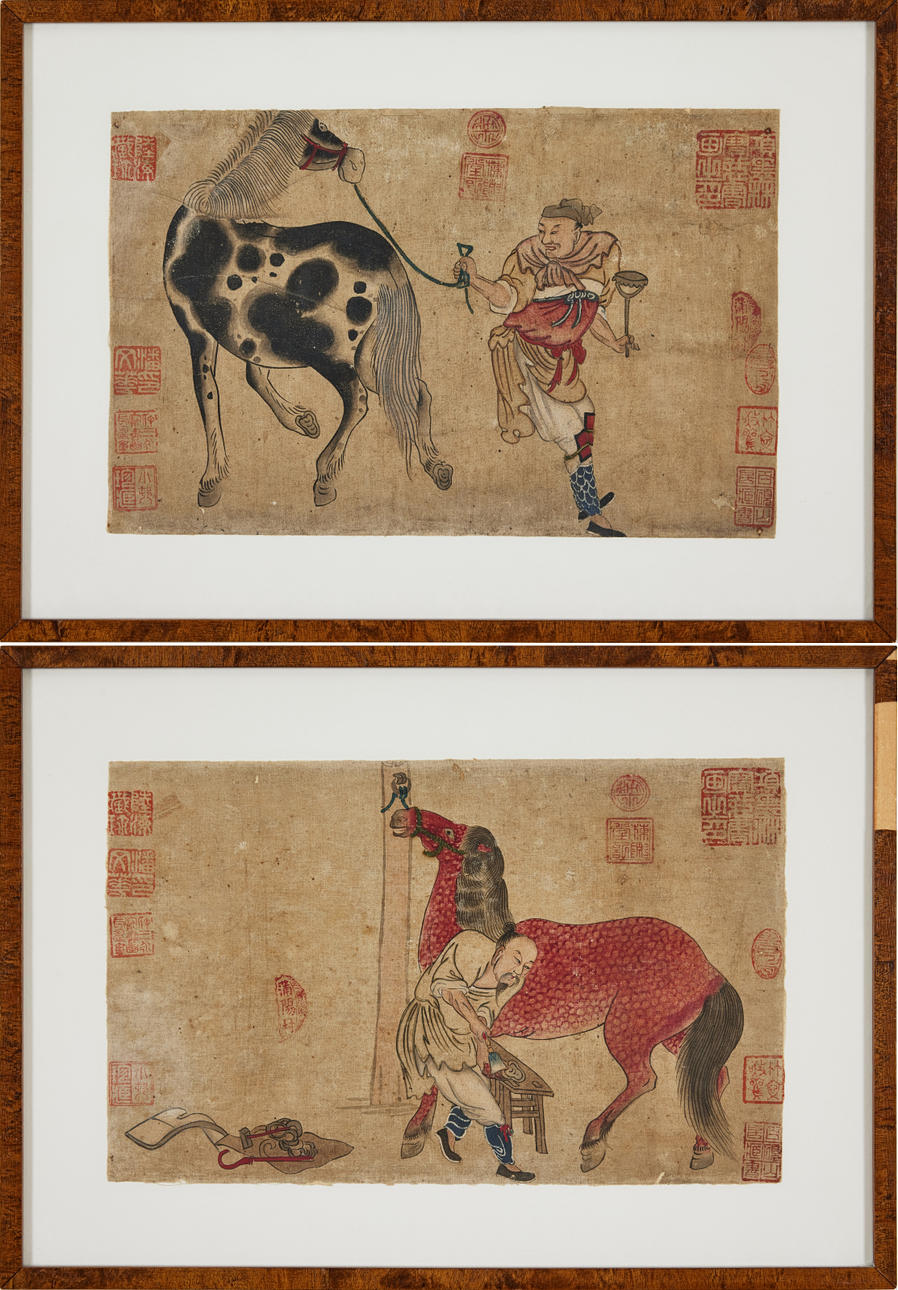 UIDENTIFICERET KUNSTNER, 2 kinesiske ryttere med heste.
