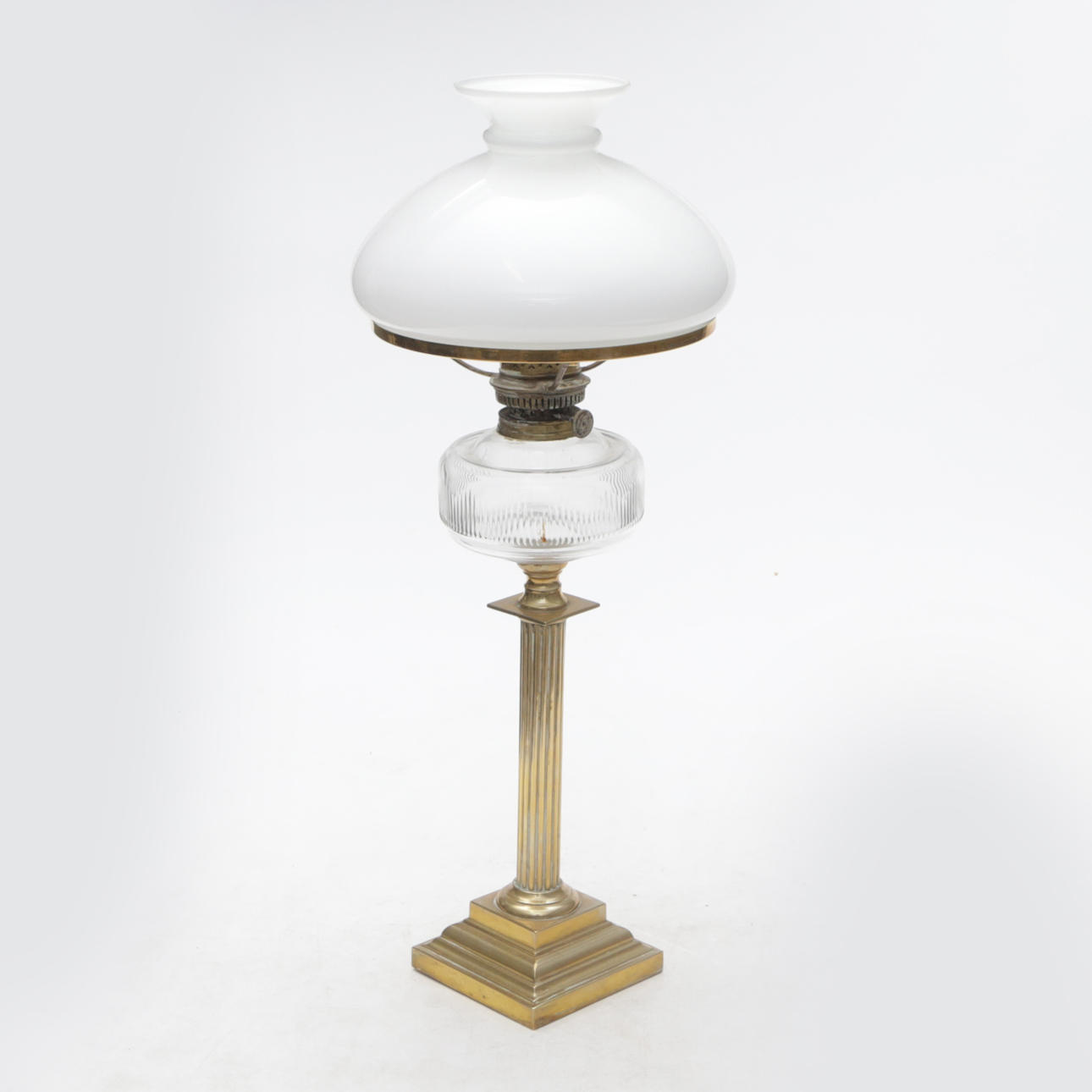 TABLE KEROSENE LAMP, glass/metal.