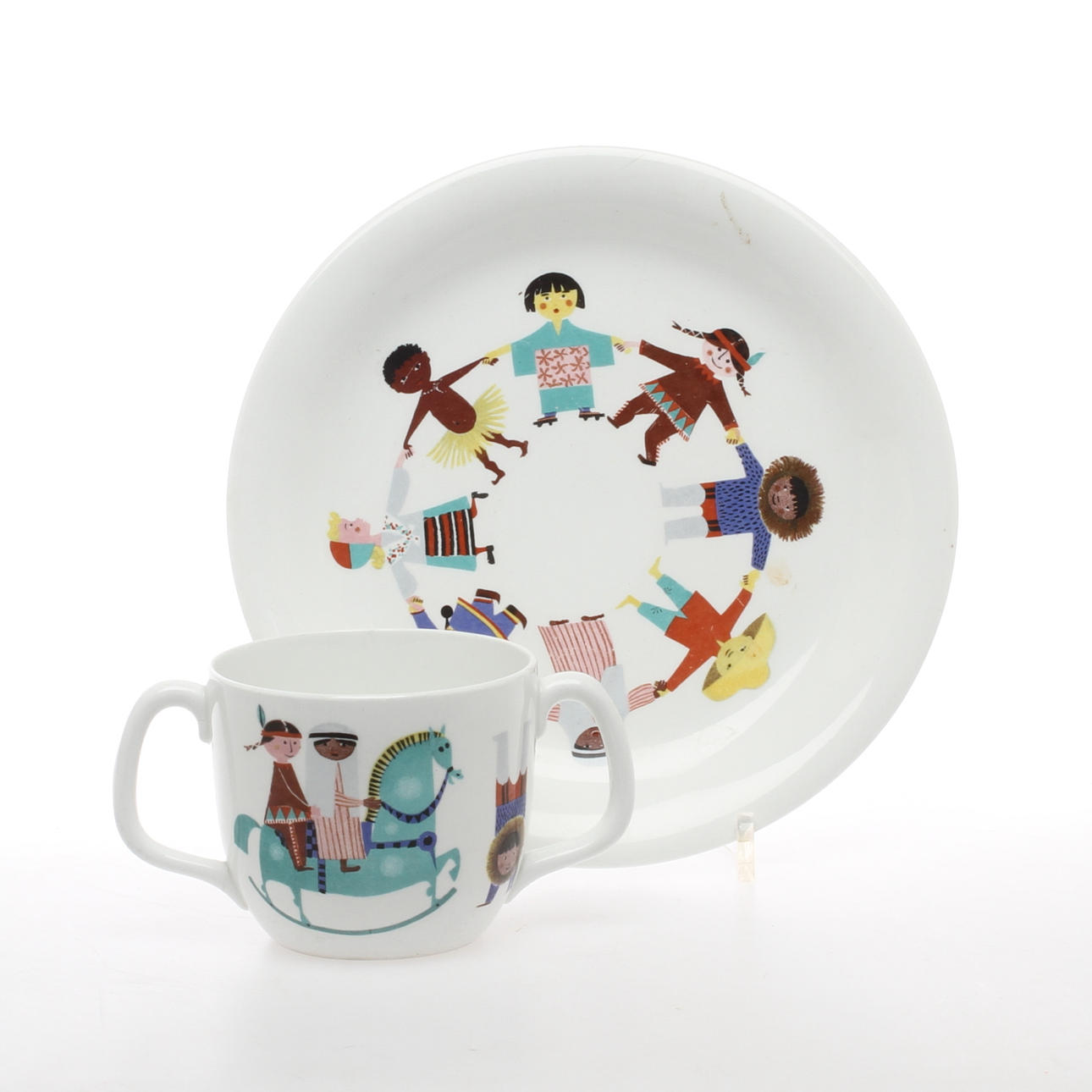 KOPP med FAT, porslin, "Utan gränser", Stig Lindberg, Gustavsberg.