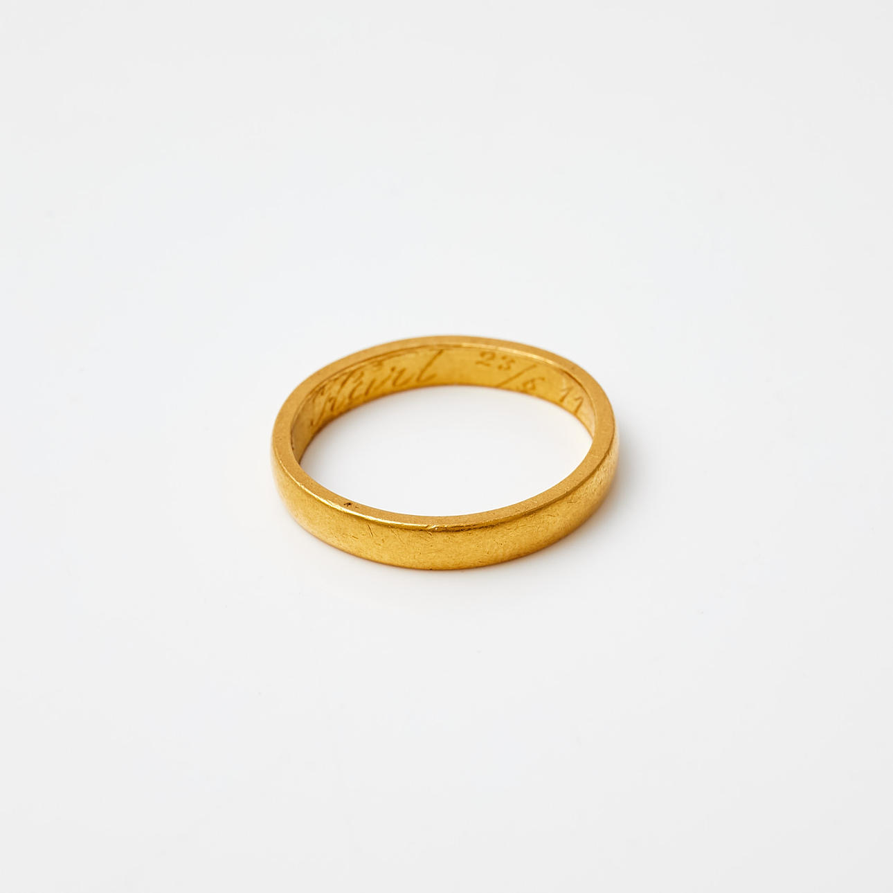 RING, 23k guld, Stemplet LA, Stockholm, 1911.
