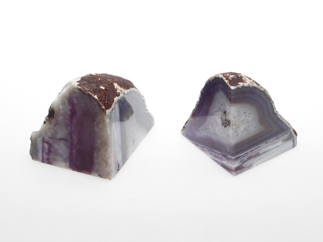 RÅSTEN/BOKSTÖD, 2 delar, lilafärgad, möjlIgen ametist.