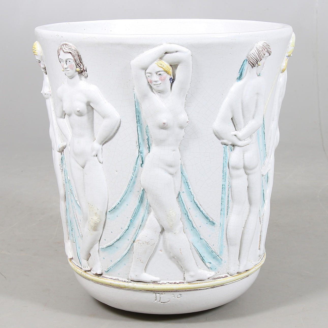 TYRA LUNDGREN. Terassurna i keramik, Rörstrand, tillverkad för Stockholmsutställningen, signerad,1930.