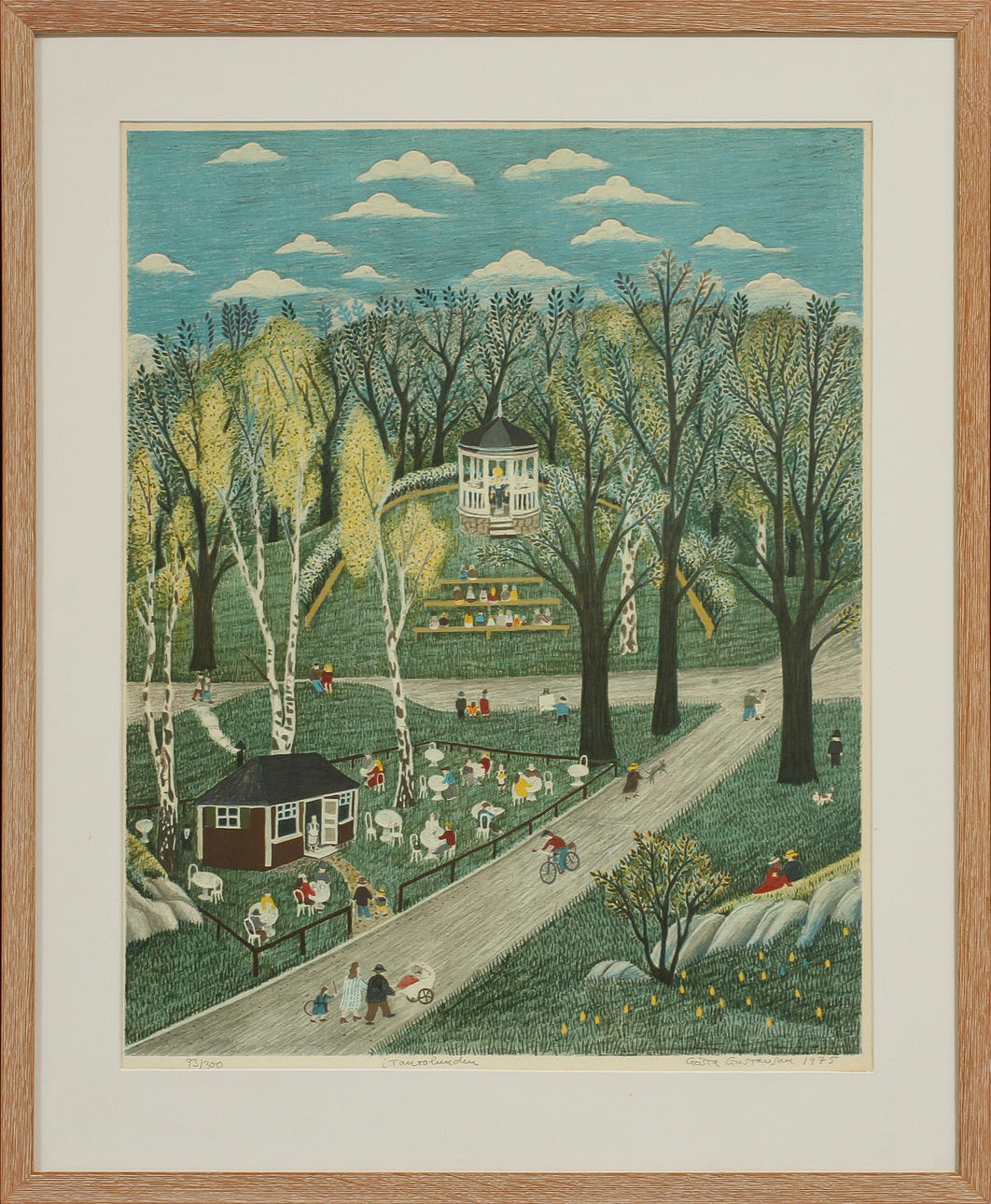 GÖSTA GUSTAVSON. Tantolunden, färglitografi, sign 1975 o numr 93/300.