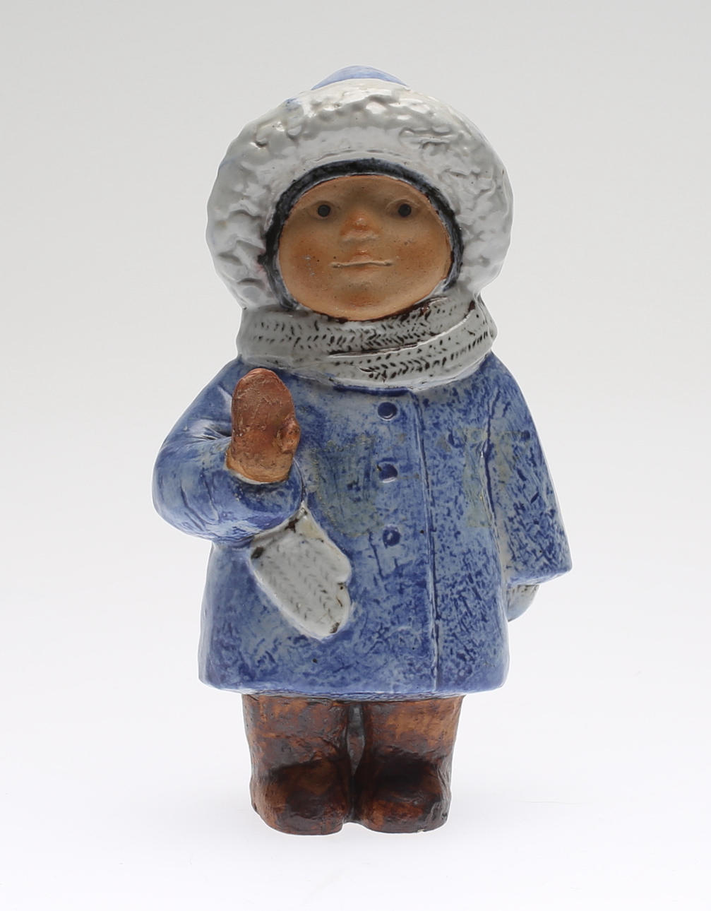 FIGURIN, delvis glaserat stengods, "Fyra år", Lisa Larson, Gustavsberg.