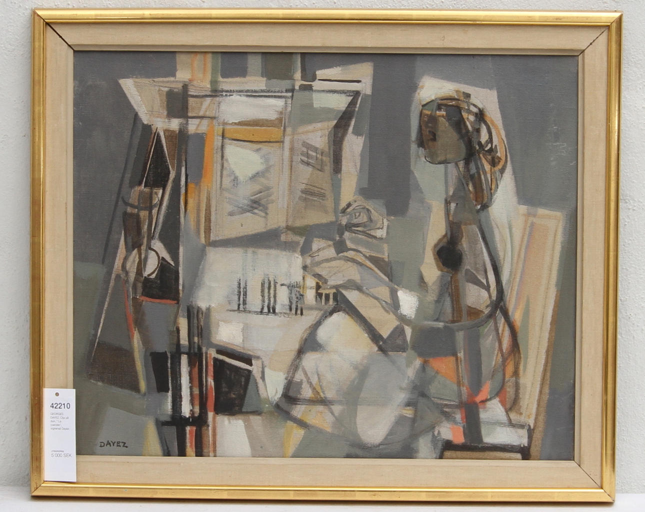 GEORGES DAYEZ. Olja på duk. " La pianiste", signerad Dayez.