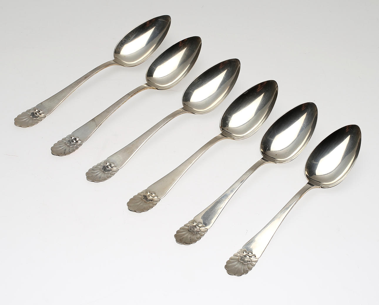 SKEDAR, 6 st, silver, "Snäck", 1939.