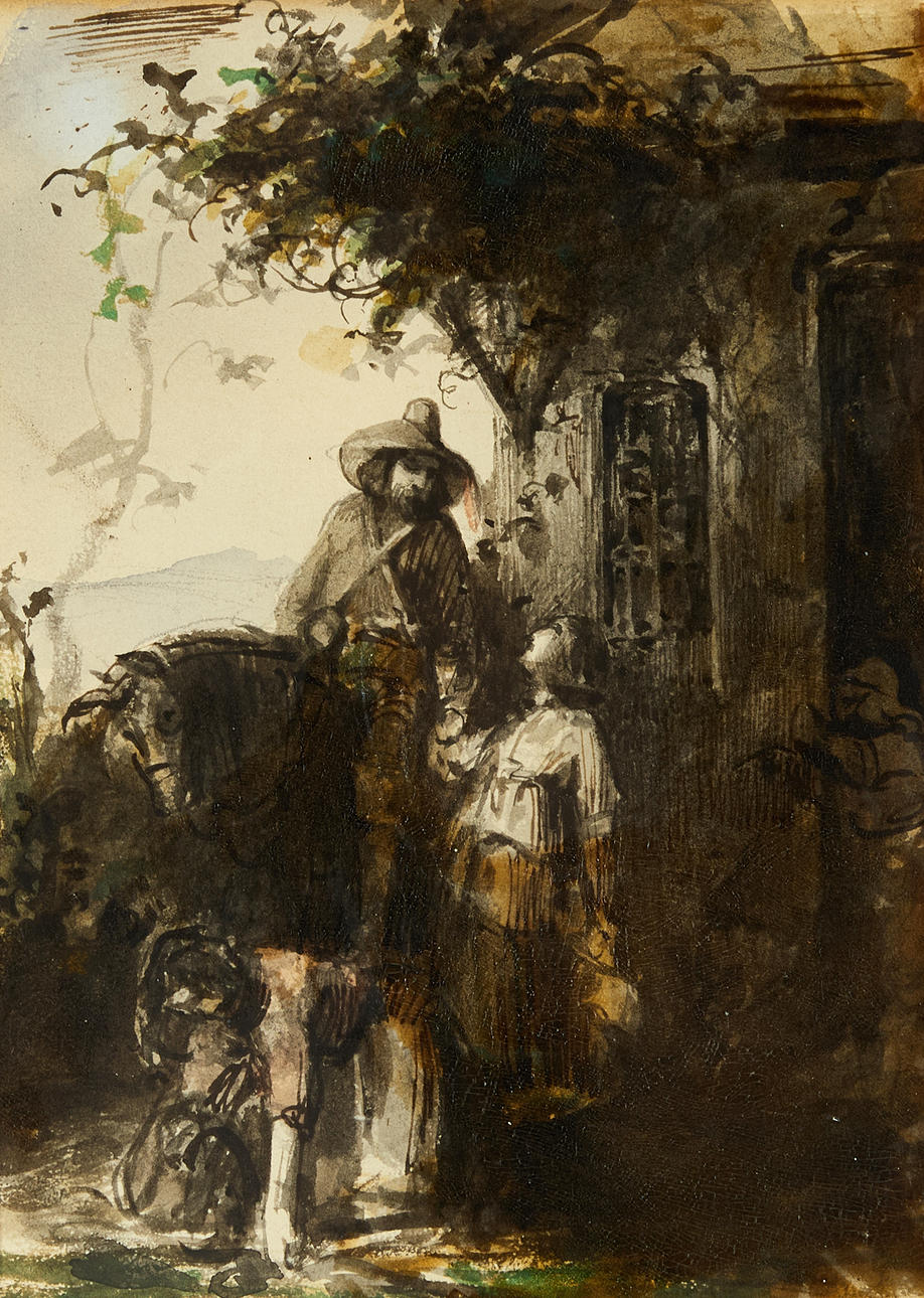 EGRON LUNDGREN (1815-1875), Farvel, akvarel og blæk.