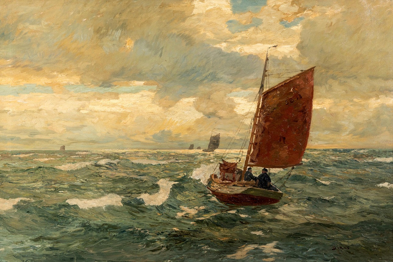ANDREAS DIRKS (1865-1922). Fischer vor Sylt.