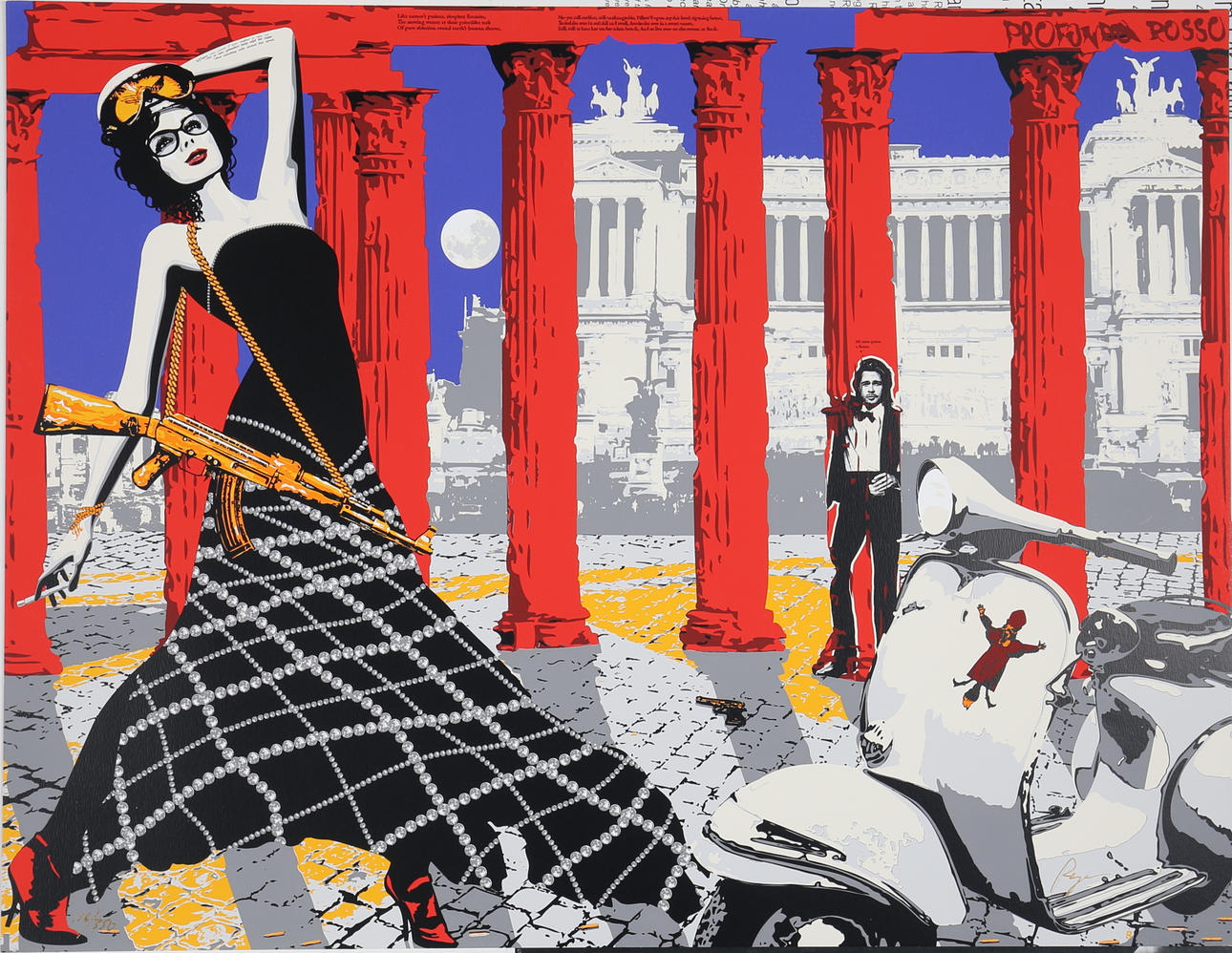 RICHARD RYAN. Färglitografi/Silkscreen, mapp / portfölj "Mi sono perso a rom" med 4 stycken signerade och numrerade.