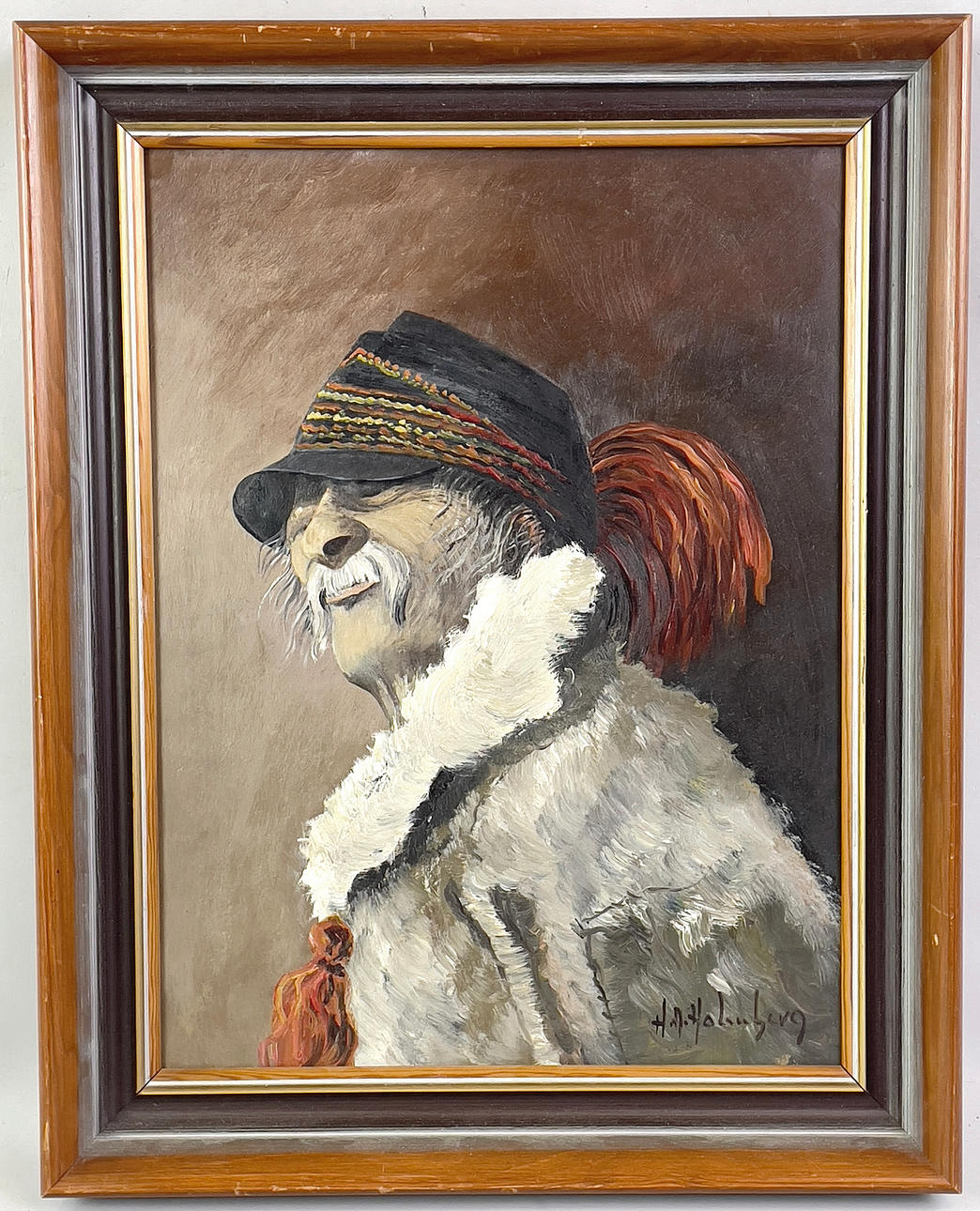 H AND HOLMBERG. Oil on panel, Sami man, signed.