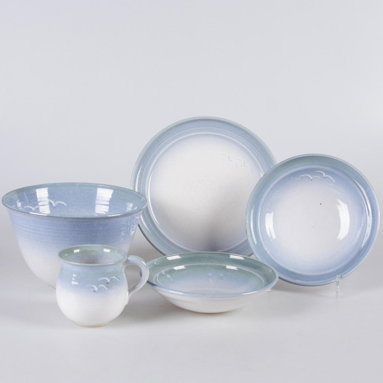 MATSERVIS, 24 delar, keramik, Anna Lindell, Nyköping, 1990-tal.