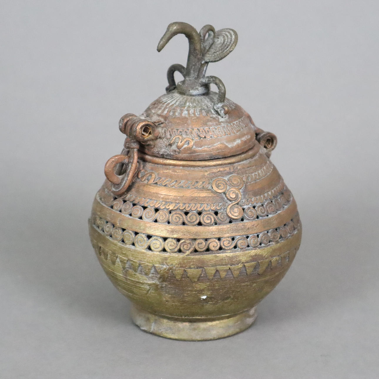 - LID VESSEL - COPPER/BRONZE, INDIA.