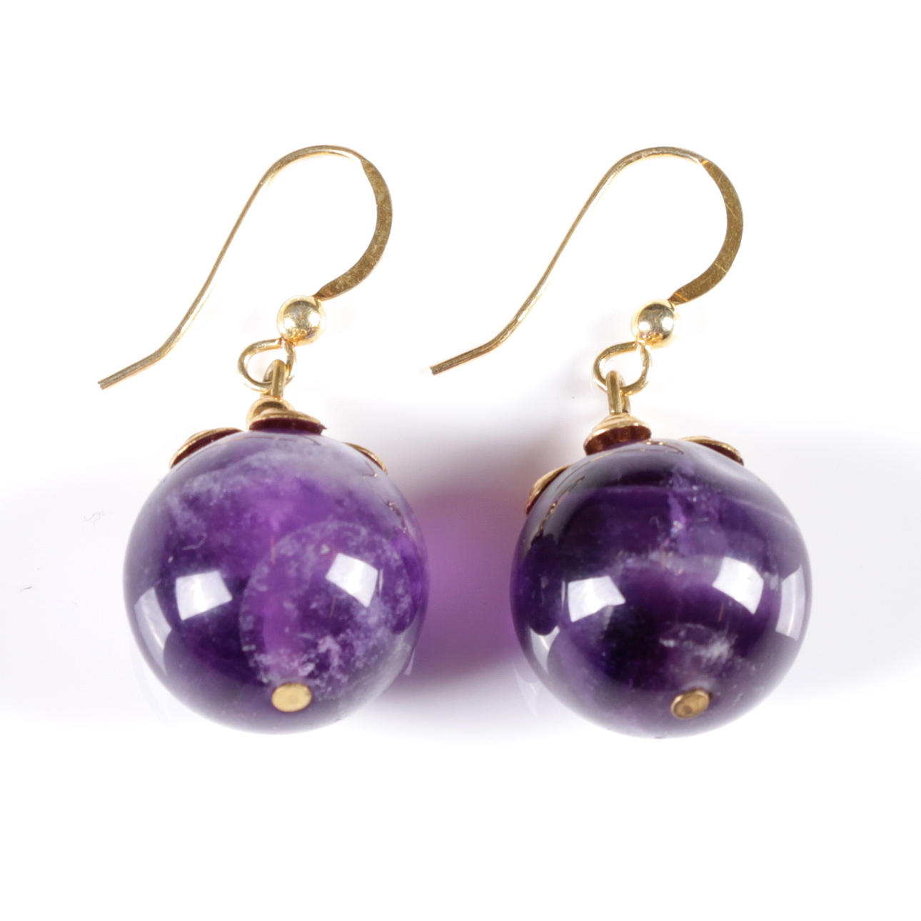 ÖRHÄNGEN, ett par, silver samt ametister, 1900-tal.