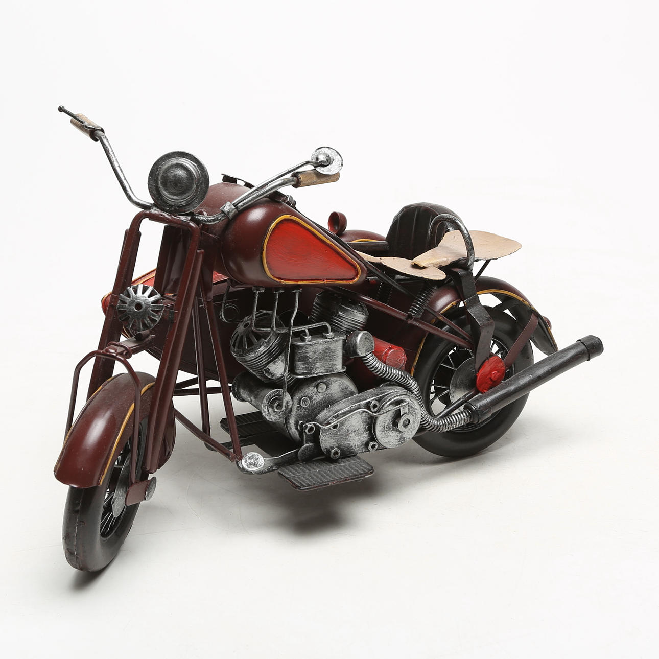 MODEL MOTORCYCLE, with sidecar, metal, modern.