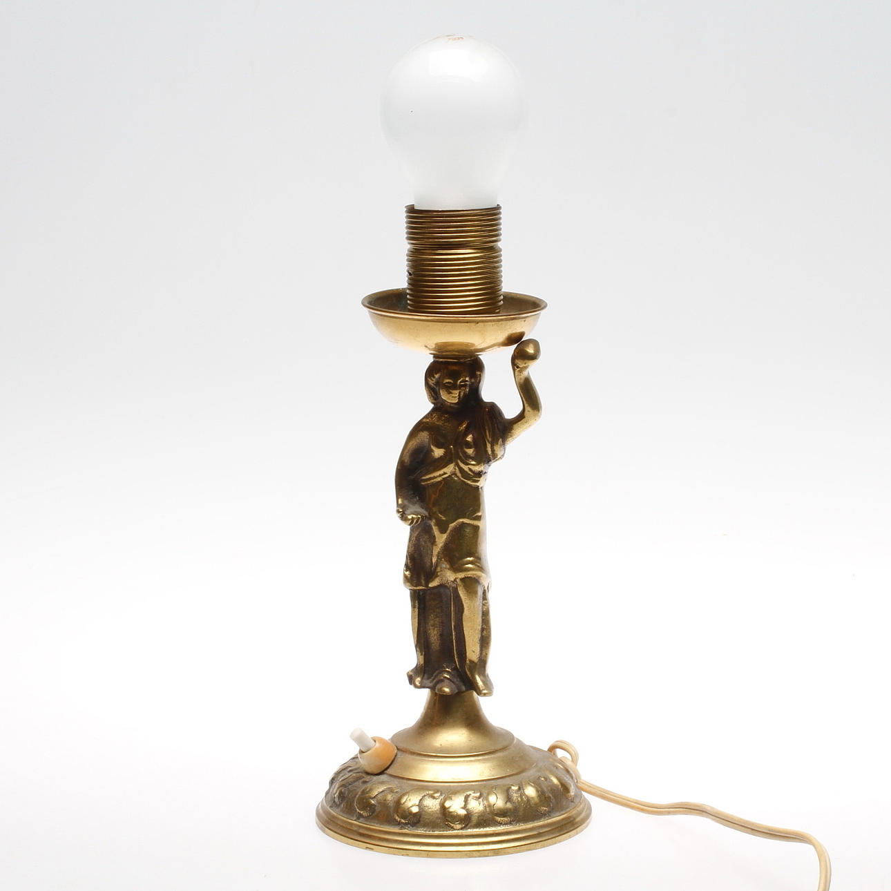 BORDSLAMPA, mässing. 1900-tal.