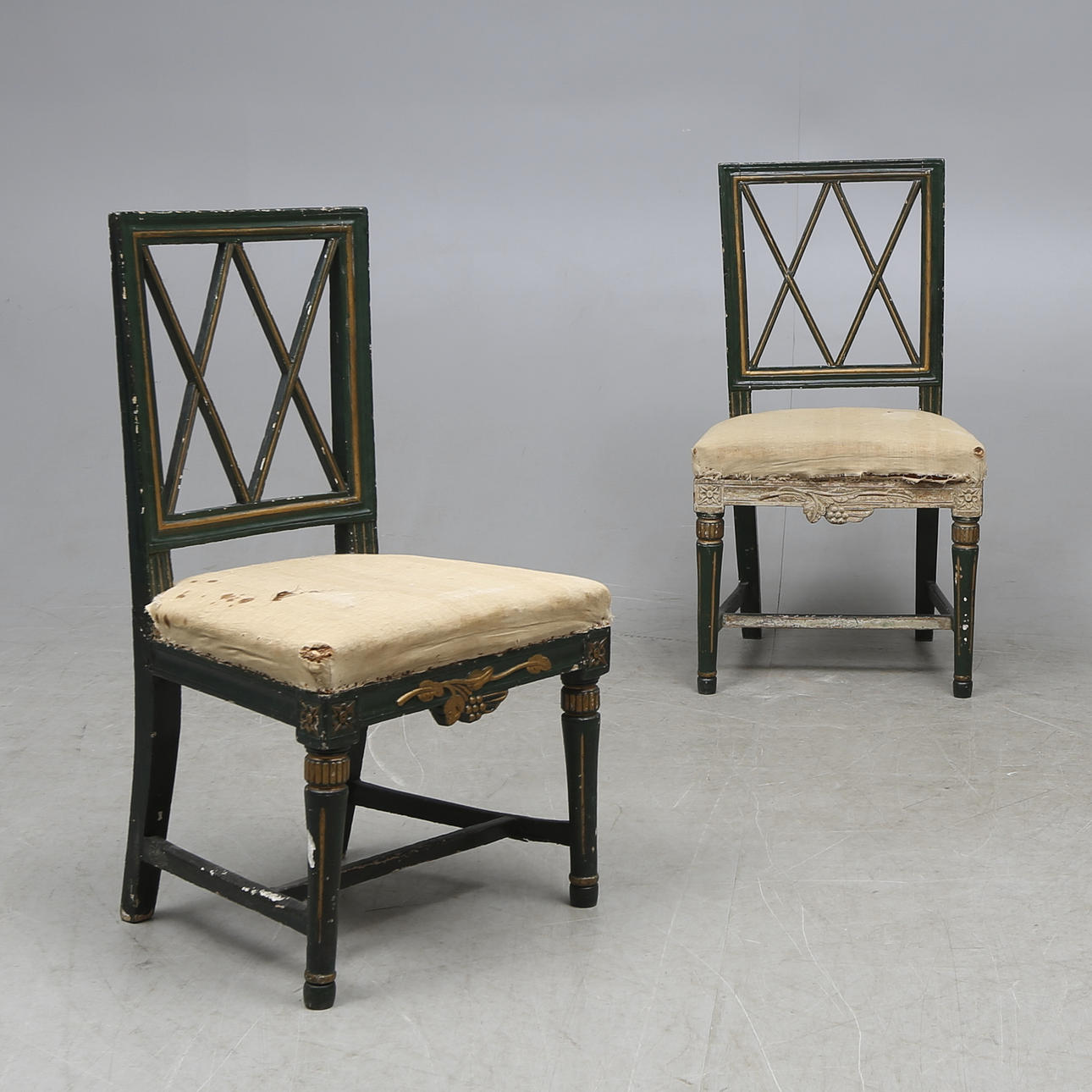 STOLAR, ett par, sengustavianska, Anders Jonsson, Lindome, omkring 1800.